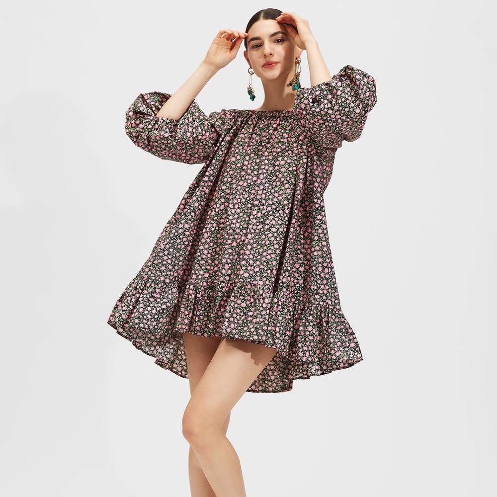 La DoubleJ 'Paloma' Mini Dress in Daisy Cotton Poplin
